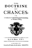 Page de garde de la première édition de The Doctrine of Chances, Londres, 1718