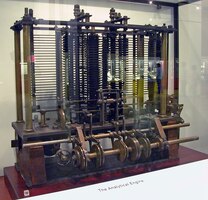 Prototype (1871) non terminé de la machine analytique de Babbage, exposée au (…)